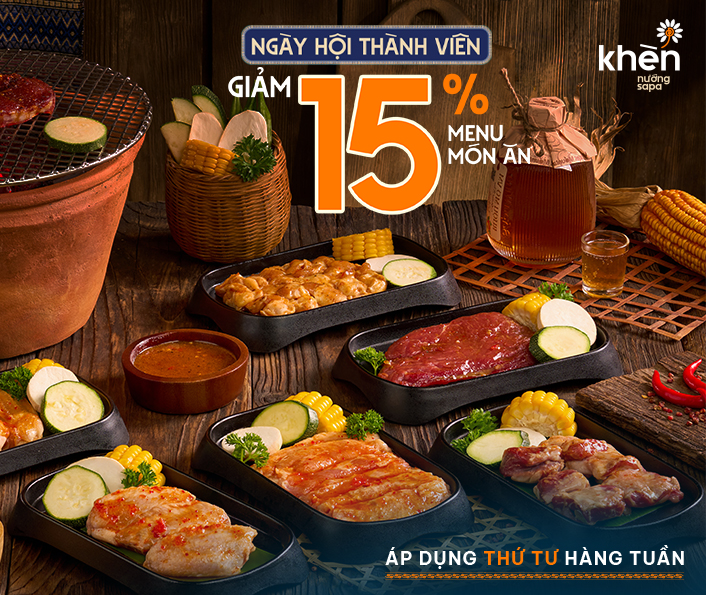GIẢM 15% TOÀN BỘ MENU ĐỒ ĂN